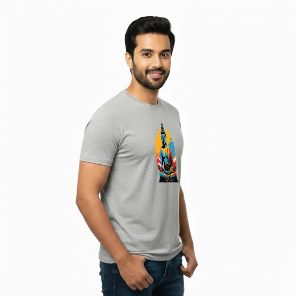 Mens_Graphic_Print_Round_Neck_T-Shirt_-_Buddha_(170_Gsm_Single_Jersey)
