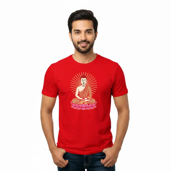 Mens_Graphic_Print_Round_Neck_T-Shirt_-_Buddha_(170_Gsm_Single_Jersey)