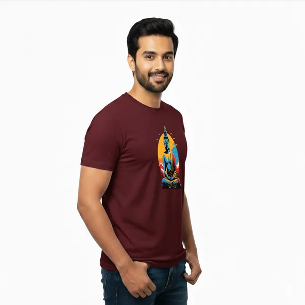 Mens_Graphic_Print_Round_Neck_T-Shirt_-_Buddha_(170_Gsm_Single_Jersey)
