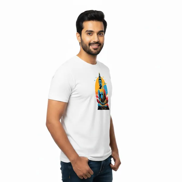 Mens_Graphic_Print_Round_Neck_T-Shirt_-_Buddha_(170_Gsm_Single_Jersey)