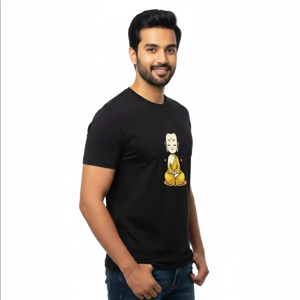 Mens_Graphic_Print_Round_Neck_T-Shirt_-_Buddha_(170_Gsm_Single_Jersey)