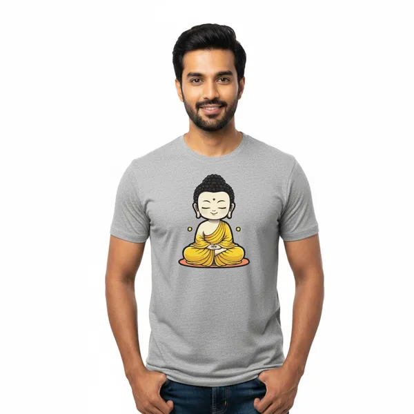 Mens_Graphic_Print_Round_Neck_T-Shirt_-_Buddha_(170_Gsm_Single_Jersey)