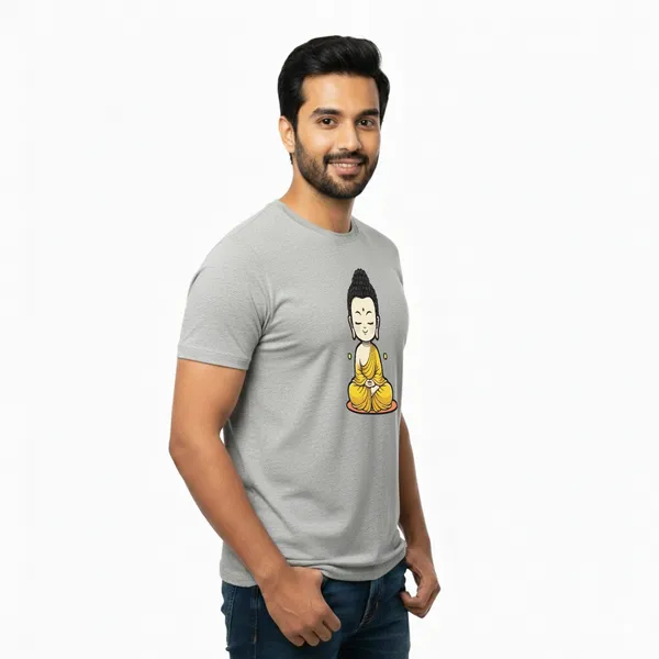 Mens_Graphic_Print_Round_Neck_T-Shirt_-_Buddha_(170_Gsm_Single_Jersey)