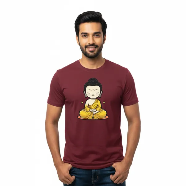 Mens_Graphic_Print_Round_Neck_T-Shirt_-_Buddha_(170_Gsm_Single_Jersey)