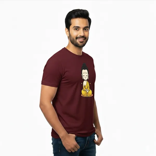 Mens_Graphic_Print_Round_Neck_T-Shirt_-_Buddha_(170_Gsm_Single_Jersey)