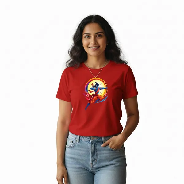 Womens_Graphic_Print_Round_Neck_T-Shirt_-_Jai_Shree_Ram_(170_Gsm_Single_Jersey)