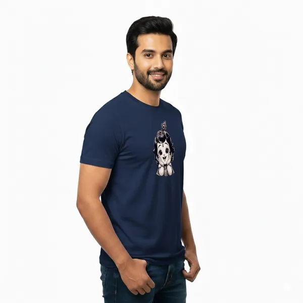 Mens_Graphic_Print_Round_Neck_T-Shirt_-_Krishna_(170_Gsm_Single_Jersey)