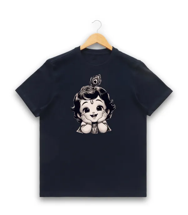 Mens_Graphic_Print_Round_Neck_T-Shirt_-_Krishna_(170_Gsm_Single_Jersey)