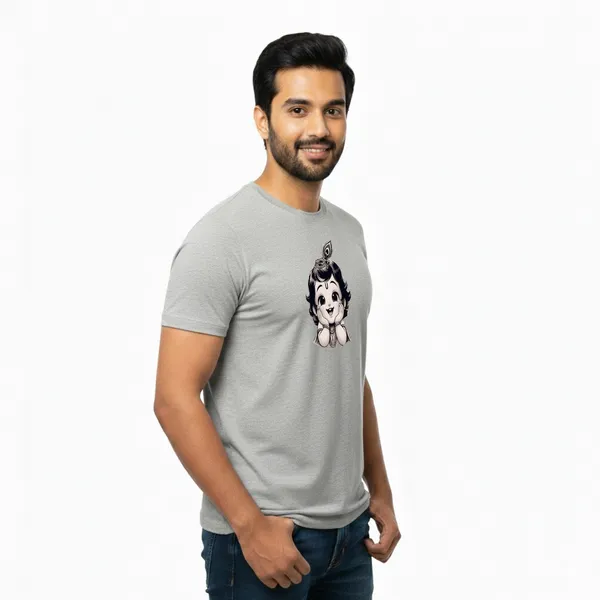 Mens_Graphic_Print_Round_Neck_T-Shirt_-_Krishna_(170_Gsm_Single_Jersey)