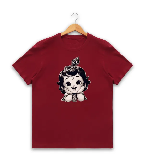 Mens_Graphic_Print_Round_Neck_T-Shirt_-_Krishna_(170_Gsm_Single_Jersey)