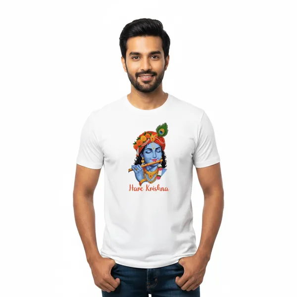 Mens_Graphic_Print_Round_Neck_T-Shirt_-_Krishna_(170_Gsm_Single_Jersey)