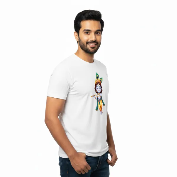Mens_Graphic_Print_Round_Neck_T-Shirt_-_Krishna_(170_Gsm_Single_Jersey)