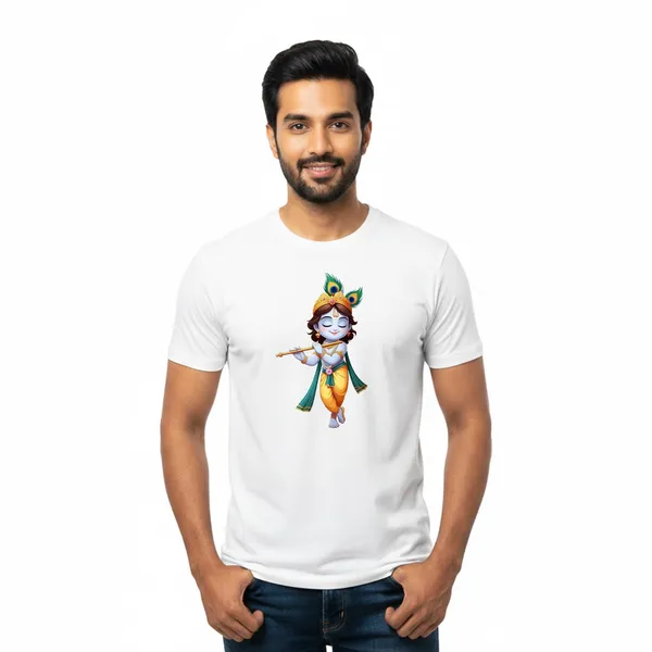 Mens_Graphic_Print_Round_Neck_T-Shirt_-_Krishna_(170_Gsm_Single_Jersey)