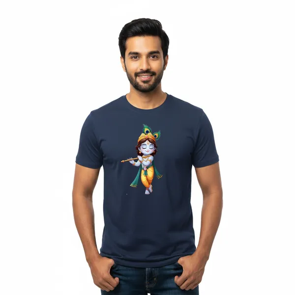 Mens_Graphic_Print_Round_Neck_T-Shirt_-_Krishna_(170_Gsm_Single_Jersey)