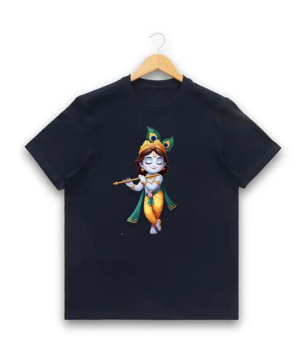 Mens_Graphic_Print_Round_Neck_T-Shirt_-_Krishna_(170_Gsm_Single_Jersey)