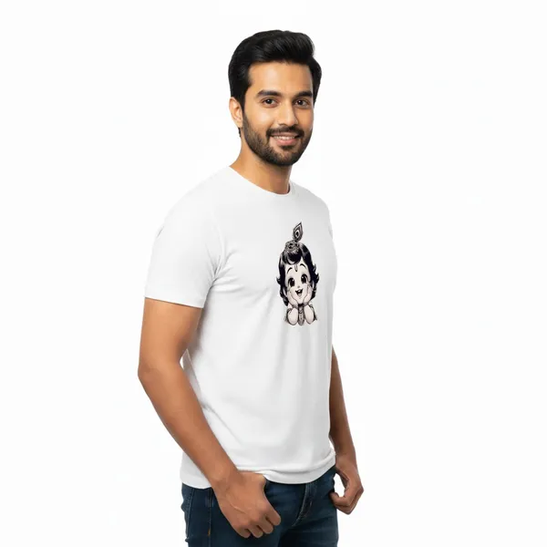 Mens_Graphic_Print_Round_Neck_T-Shirt_-_Krishna_(170_Gsm_Single_Jersey)