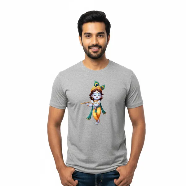 Mens_Graphic_Print_Round_Neck_T-Shirt_-_Krishna_(170_Gsm_Single_Jersey)