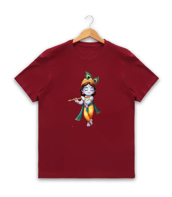 Mens_Graphic_Print_Round_Neck_T-Shirt_-_Krishna_(170_Gsm_Single_Jersey)