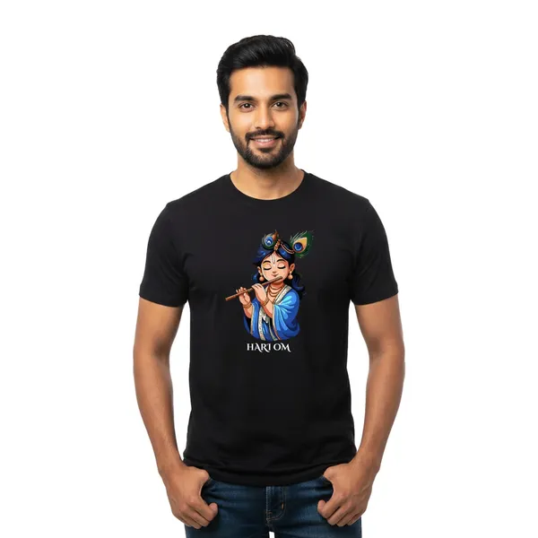 Mens_Graphic_Print_Round_Neck_T-Shirt_-_Krishna_(170_Gsm_Single_Jersey)