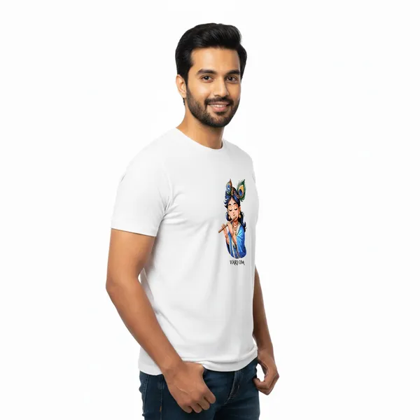 Mens_Graphic_Print_Round_Neck_T-Shirt_-_Krishna_(170_Gsm_Single_Jersey)