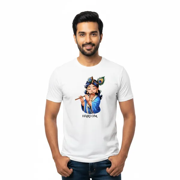Mens_Graphic_Print_Round_Neck_T-Shirt_-_Krishna_(170_Gsm_Single_Jersey)