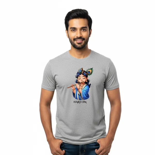 Mens_Graphic_Print_Round_Neck_T-Shirt_-_Krishna_(170_Gsm_Single_Jersey)