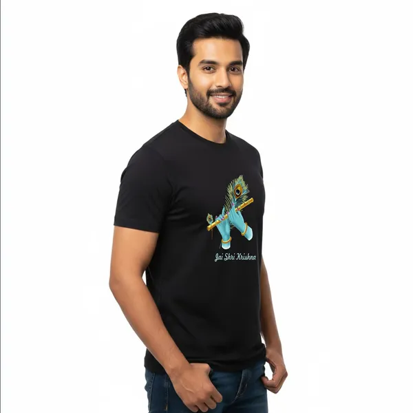 Mens_Graphic_Print_Round_Neck_T-Shirt_-_Krishna_(170_Gsm_Single_Jersey)
