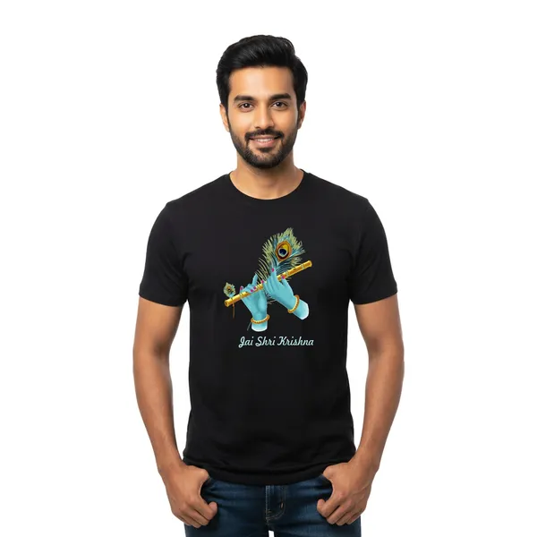 Mens_Graphic_Print_Round_Neck_T-Shirt_-_Krishna_(170_Gsm_Single_Jersey)