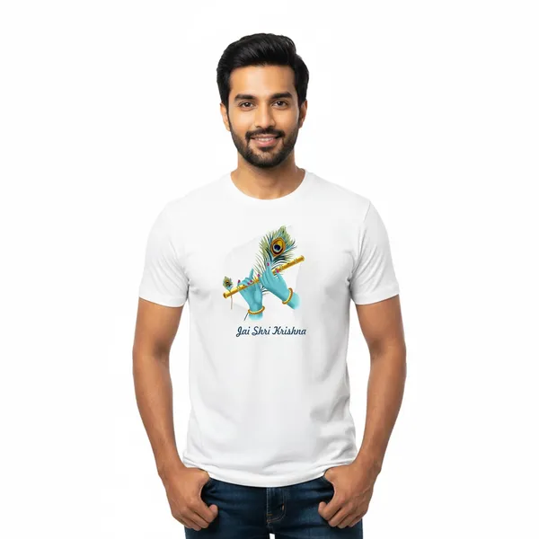 Mens_Graphic_Print_Round_Neck_T-Shirt_-_Krishna_(170_Gsm_Single_Jersey)