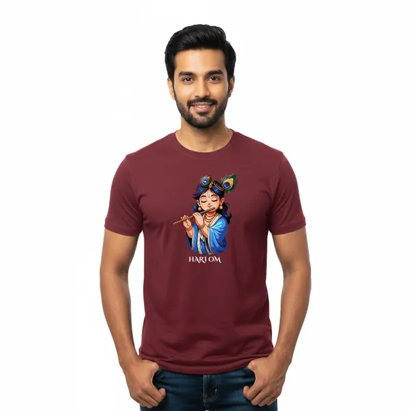 Mens_Graphic_Print_Round_Neck_T-Shirt_-_Krishna_(170_Gsm_Single_Jersey)