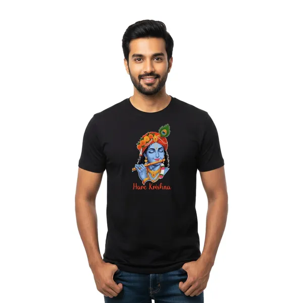 Mens_Graphic_Print_Round_Neck_T-Shirt_-_Krishna_(170_Gsm_Single_Jersey)