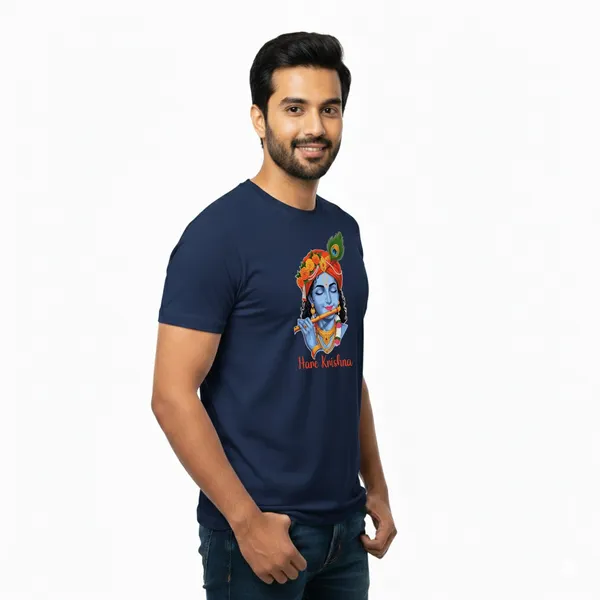 Mens_Graphic_Print_Round_Neck_T-Shirt_-_Krishna_(170_Gsm_Single_Jersey)