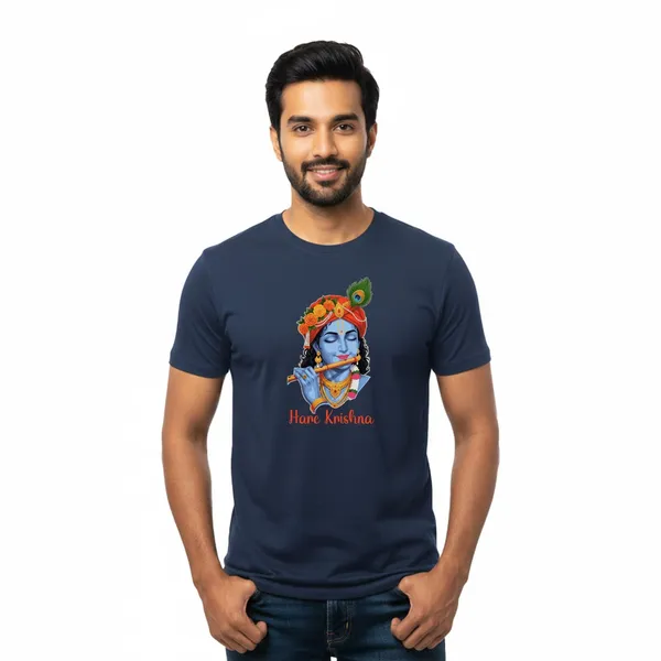 Mens_Graphic_Print_Round_Neck_T-Shirt_-_Krishna_(170_Gsm_Single_Jersey)