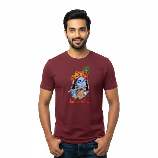 Mens_Graphic_Print_Round_Neck_T-Shirt_-_Krishna_(170_Gsm_Single_Jersey)