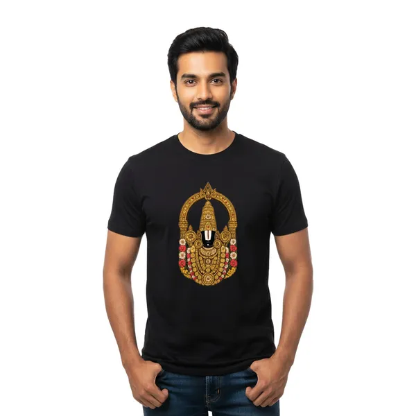 Mens_Graphic_Print_Round_Neck_T-Shirt_-_Tirupathi_Balaji_(170_Gsm_Single_Jersey)