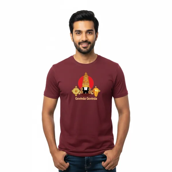 Mens_Graphic_Print_Round_Neck_T-Shirt_-_Tirupathi_Balaji_(170_Gsm_Single_Jersey)