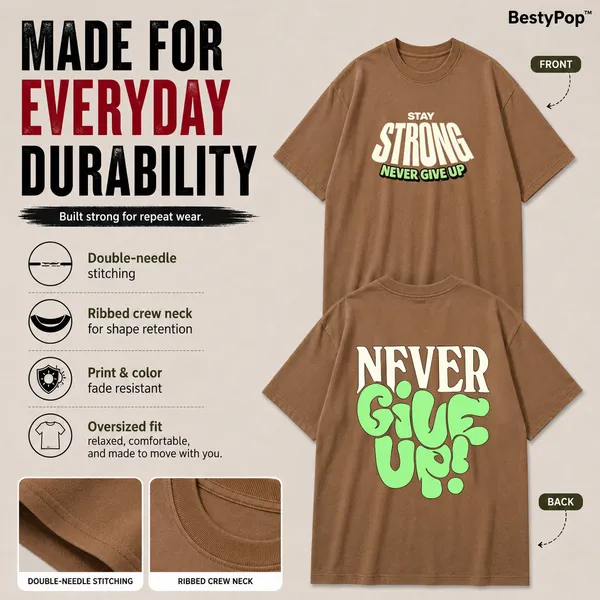 Mens_Oversized_T-Shirt_-_Never_Give_Up_(225_Gsm_Heavyweight_Fabric)