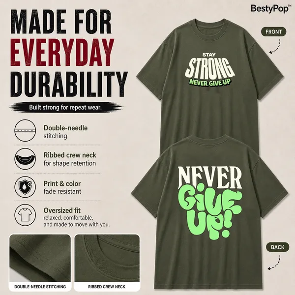 Mens_Oversized_T-Shirt_-_Never_Give_Up_(225_Gsm_Heavyweight_Fabric)
