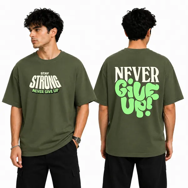 Mens_Oversized_T-Shirt_-_Never_Give_Up_(225_Gsm_Heavyweight_Fabric)