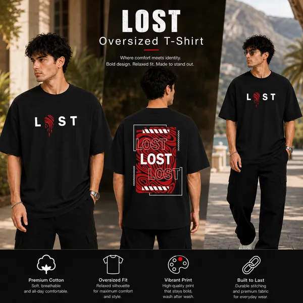 Mens_Oversized_T-Shirt_-_Lost_(225_Gsm_Heavyweight_Fabric)