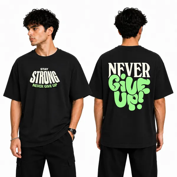 Mens_Oversized_T-Shirt_-_Never_Give_Up_(225_Gsm_Heavyweight_Fabric)