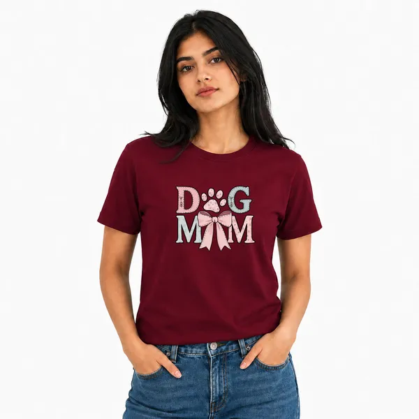 Dog_Lovers_Round_Neck_T-Shirts_For_Women_-_Dog_Mom_-_(170_Gsm)_Single_Jersey