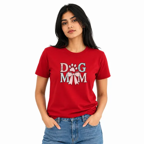 Dog_Lovers_Round_Neck_T-Shirts_For_Women_-_Dog_Mom_-_(170_Gsm)_Single_Jersey