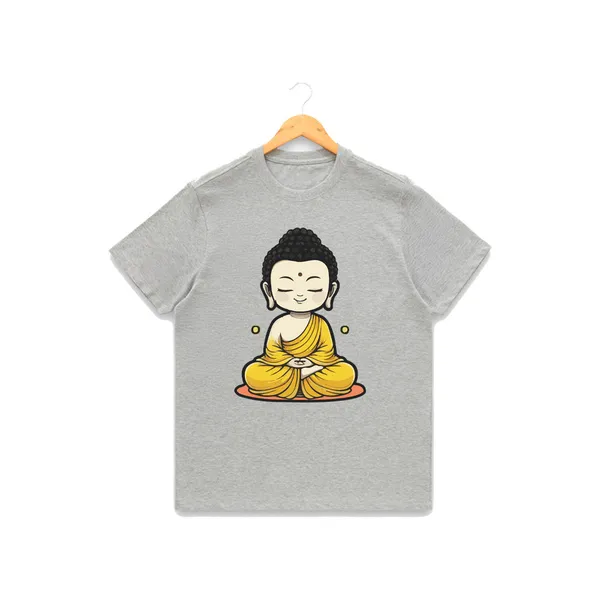 Womens_Graphic_Print_Round_Neck_T-Shirt_-_Buddha_(170_Gsm_Single_Jersey)