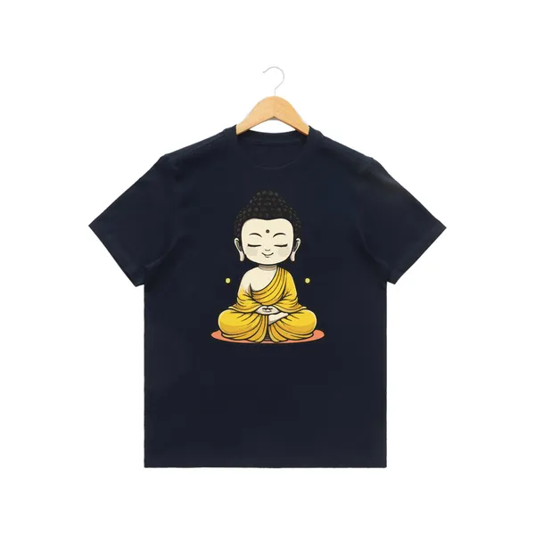 Womens_Graphic_Print_Round_Neck_T-Shirt_-_Buddha_(170_Gsm_Single_Jersey)