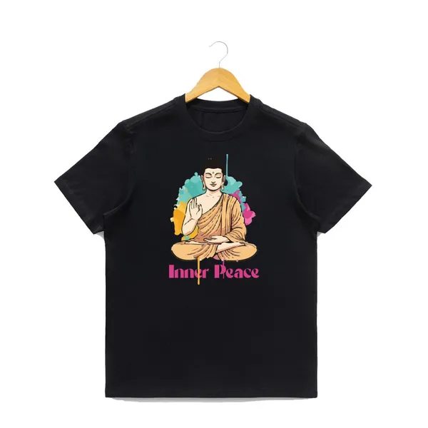 Womens_Graphic_Print_Round_Neck_T-Shirt_-_Buddha_(170_Gsm_Single_Jersey)