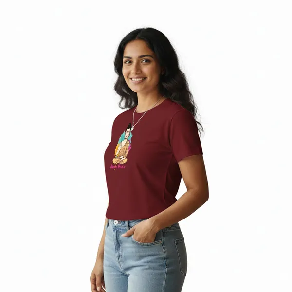 Womens_Graphic_Print_Round_Neck_T-Shirt_-_Buddha_(170_Gsm_Single_Jersey)