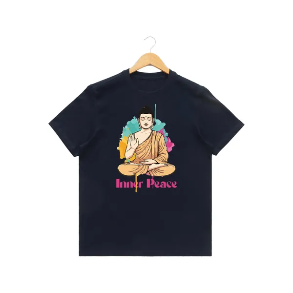 Womens_Graphic_Print_Round_Neck_T-Shirt_-_Buddha_(170_Gsm_Single_Jersey)