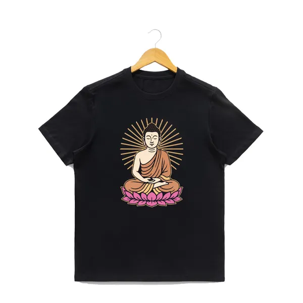 Womens_Graphic_Print_Round_Neck_T-Shirt_-_Buddha_(170_Gsm_Single_Jersey)