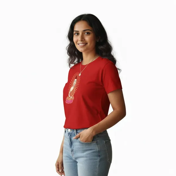 Womens_Graphic_Print_Round_Neck_T-Shirt_-_Buddha_(170_Gsm_Single_Jersey)